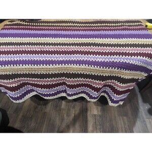 Crocheted Twin Coverlet 55x95 Granny Core Cottage Core Or Afghan, Cover Up,